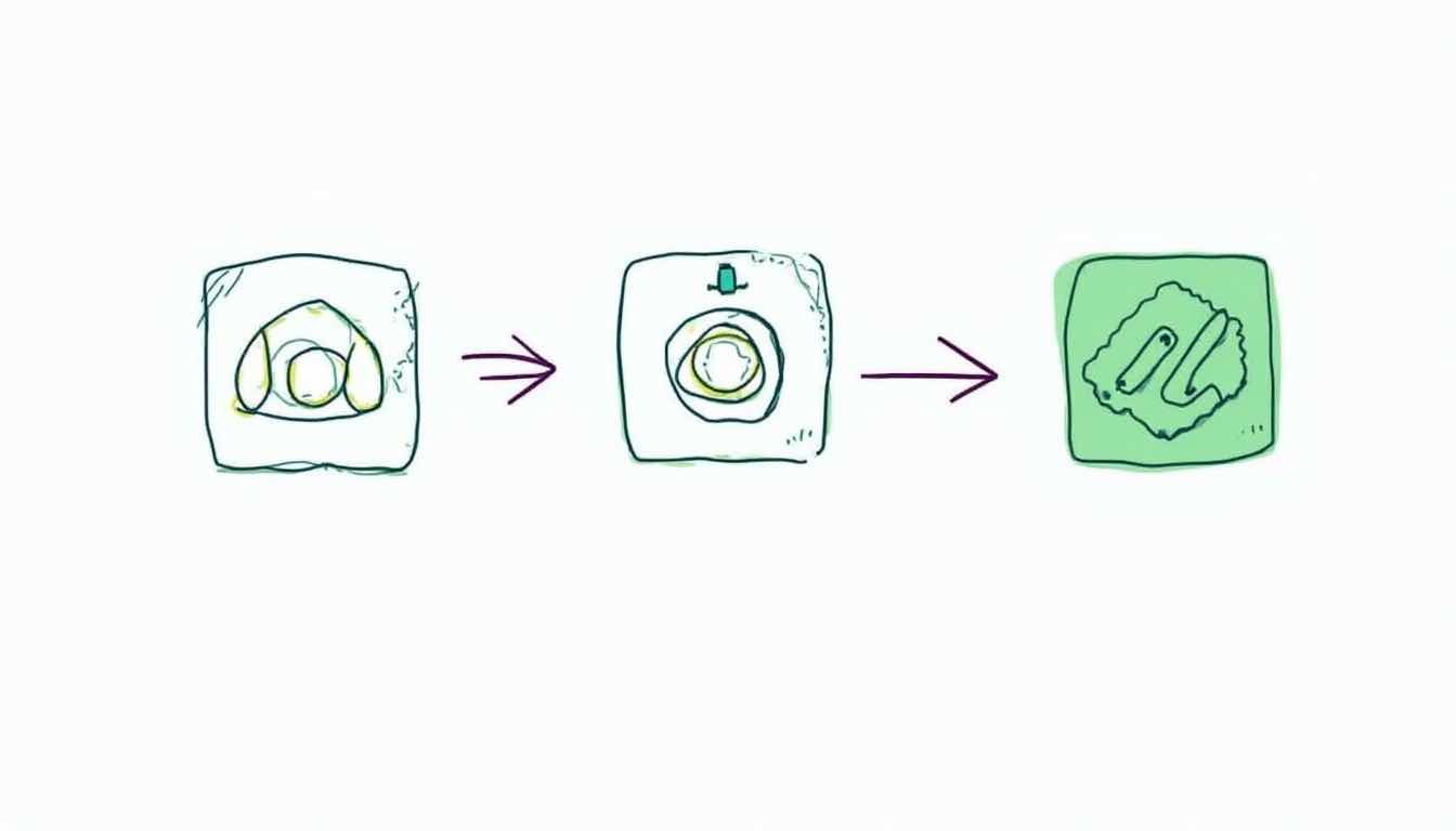 Illustration showing one stable browser path and one looping unstable browser path