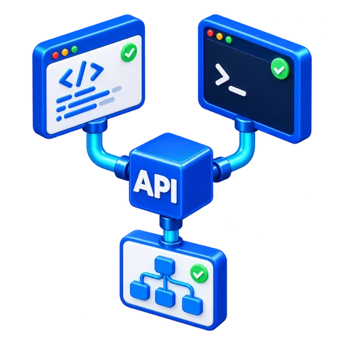 AI coding tools, terminal and workflows connected to an API